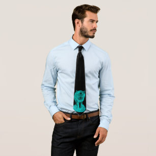 Angry Black Wolf in the Night Tie