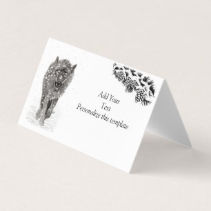 Angry Black Wolf in the Snow , wild Winter