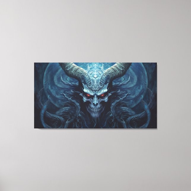 Angry blue demon canvas print (Front)