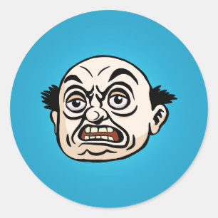 Angry Boss Classic Round Sticker