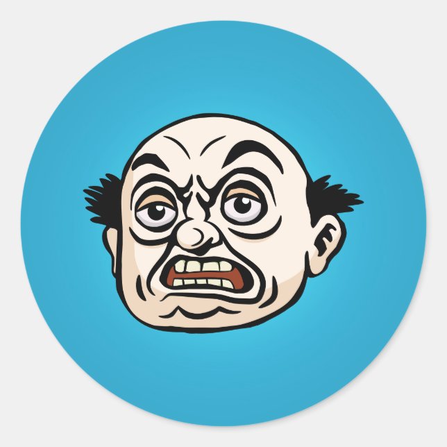 Angry Boss Classic Round Sticker (Front)