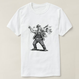 Angry Boss Megaphone Hey You Retro Comic Graphic T-Shirt