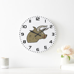 Angry Bull Head Large Clock