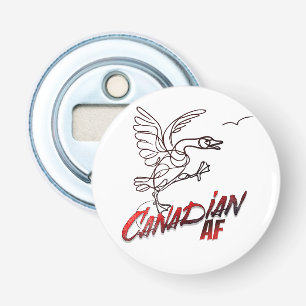 Angry Canada Goose Canadian AF sticker Bottle Opener