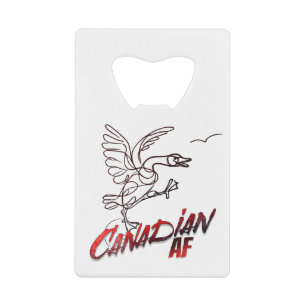 Angry Canada Goose Canadian AF sticker Credit Card Bottle Opener