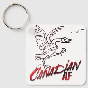 Angry Canada Goose Canadian AF sticker Keychain