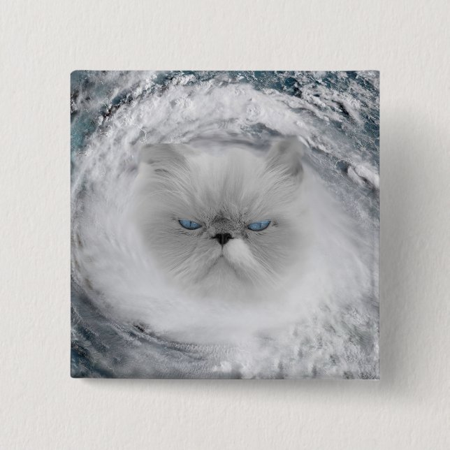 Angry Cat 5 Hurricane 2 Inch Square Button (Front)
