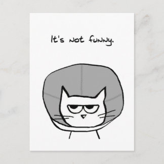 Angry Cat and the Cone of Shame Postcard
