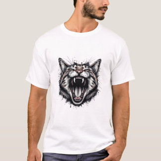 angry cat cool tee
