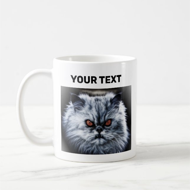 Angry Cat - Customizable Coffee Mug (Left)