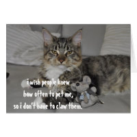 Angry Cat Funny jolie carte de voeux