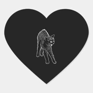 Angry cat  heart sticker