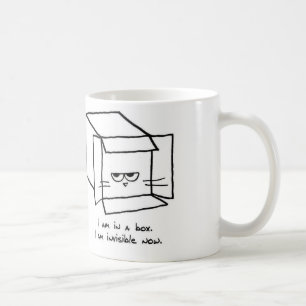 Angry Cat Hides in a Box - Funny Cat Coffee Mug