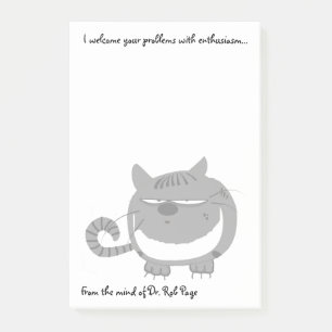 Angry Cat "I Welcome Your Problems" Funny Custom Post-it Notes