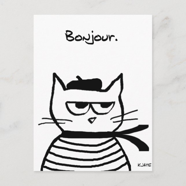 Angry Cat is So Very French Postcard (Front)