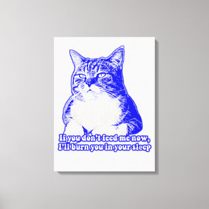 Angry cat meme for cat lovers and cat owners canvas print