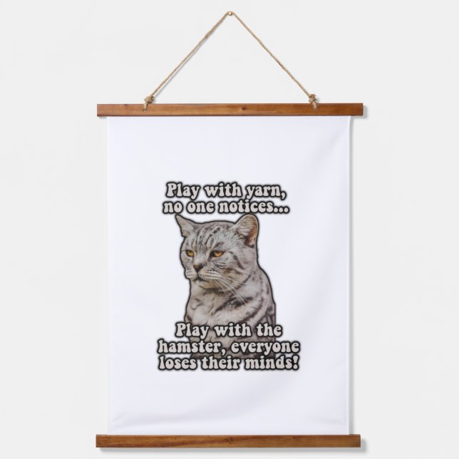 Angry cat meme for cat lovers and kitten owners  hanging tapestry (Front)