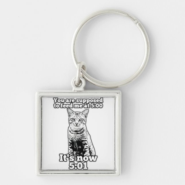 Angry cat meme for cat owners and kitten lovers keychain (Front)