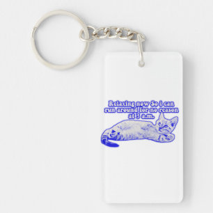 Angry cat meme for cat owners and kitty lovers keychain