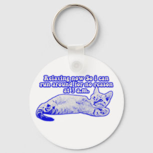 Angry cat meme for cat owners and kitty lovers keychain