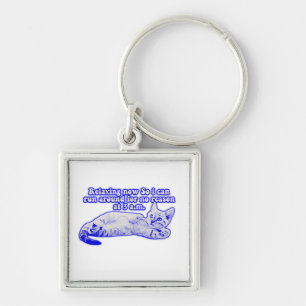Angry cat meme for cat owners and kitty lovers keychain