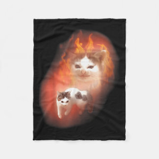 Angry Cat Meme Funny Silly Cat Kitten Lover Humor Fleece Blanket