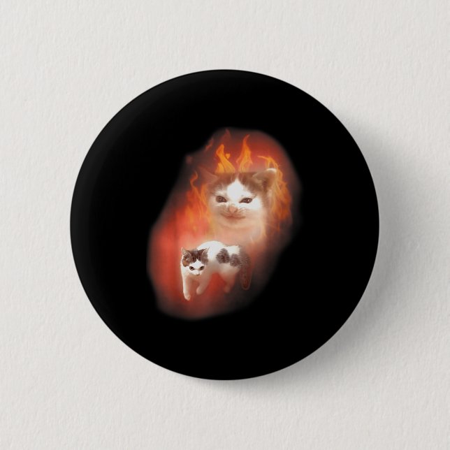 Angry Cat Meme Funny Silly Cat Kitten Lover Humour 2 Inch Round Button (Front)