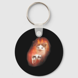 Angry Cat Meme Funny Silly Cat Kitten Lover Humour Keychain