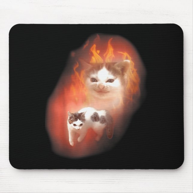Angry Cat Meme Funny Silly Cat Kitten Lover Humour Mouse Pad (Front)