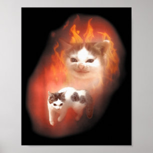 Angry Cat Meme Funny Silly Cat Kitten Lover Humour Poster