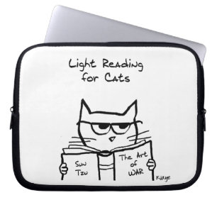 Angry Cat Plots War - Funny Cat Laptop Sleeve