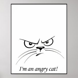 Angry Cat Poster For Gifts & Other Occasions