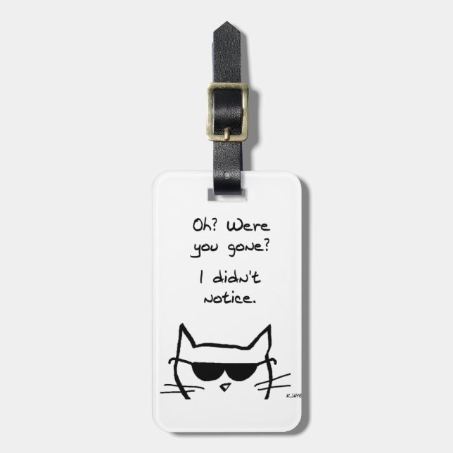 Angry Cat Pouts When You're Gone Luggage Tag (Front Vertical)