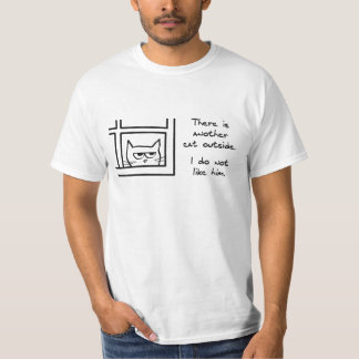 Angry Cat Sees Another Cat - Funny Cat Tshirt