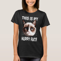 Angry Cat This Is My Happy Face Sarcastic Cat