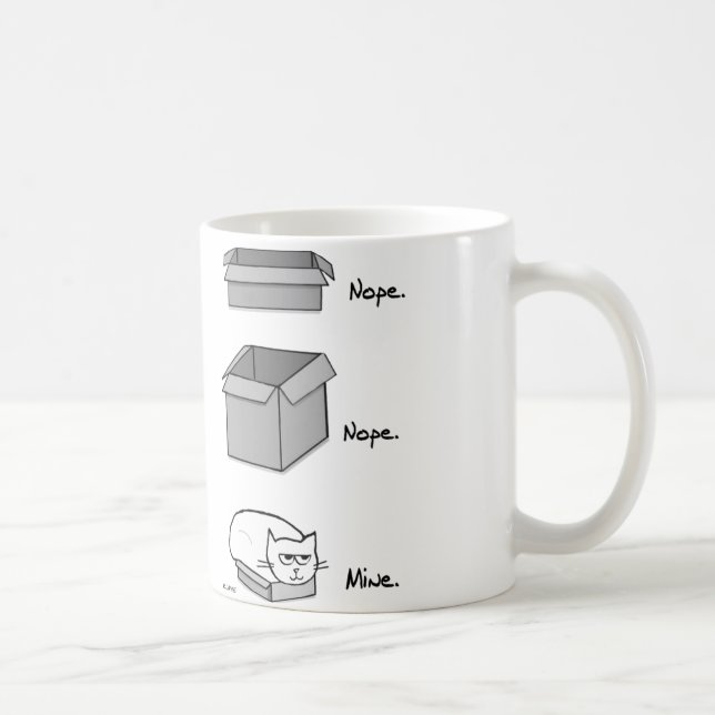 Angry Cat Totally Fits in this Box - Funny Cat Mug (Right)