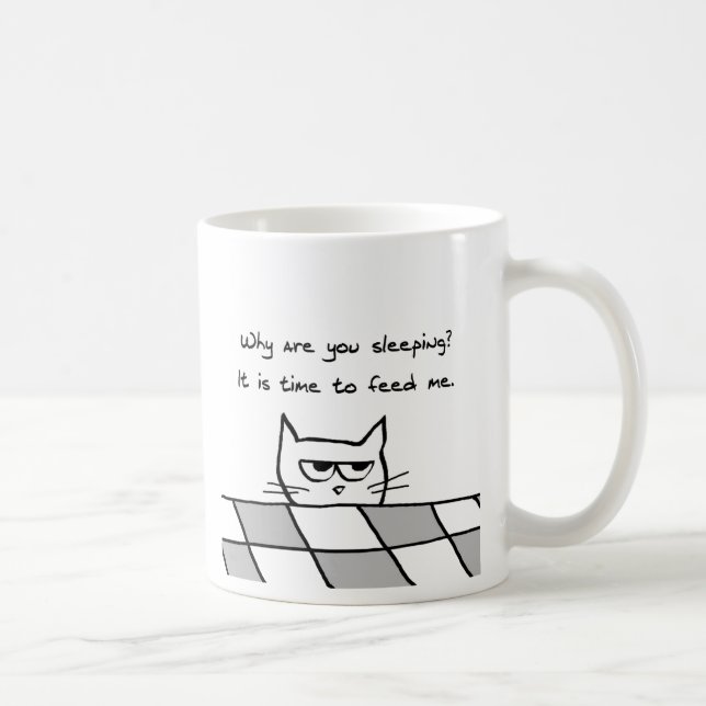 Angry Cat Wants You Out of Bed Coffee Mug (Right)