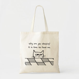 Angry Cat Wants You Out of Bed Tote Bag
