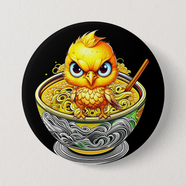 Angry Chicken Noodle Soup 3 Inch Round Button (Front)
