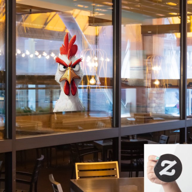 Angry Chicken Window Cling (Restaurant Window)