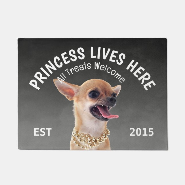 Angry Chihuahua Personalized Dog Lover  Doormat (Front)