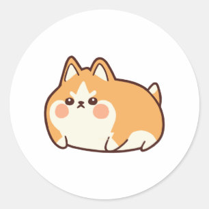 Angry Chonk Shibe  Classic Round Sticker