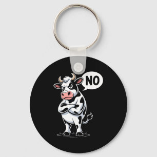 Angry Cow No - Funny Cow Lover Dairy Farmer Keychain