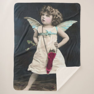 Angry Cupid Sherpa Blanket