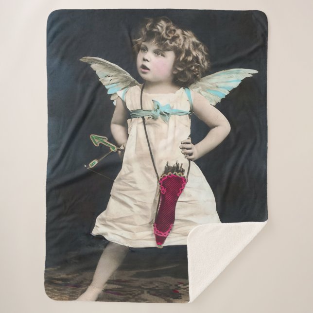 Angry Cupid Sherpa Blanket (Front)