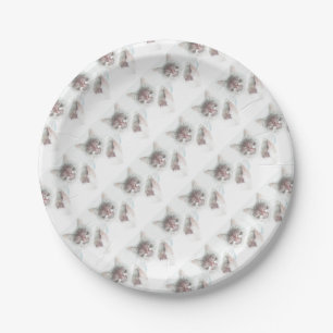 Angry Cute Cate Face Sketch Paper Plate
