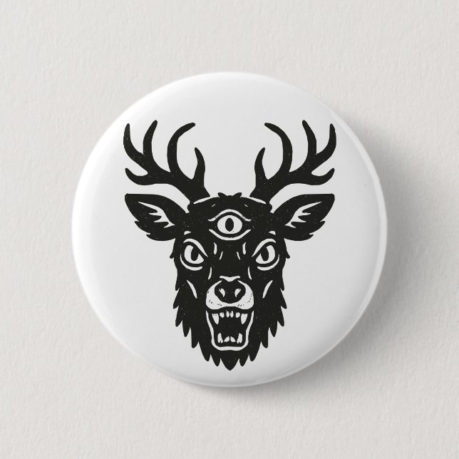 Angry Dear 2 Inch Round Button (Front)