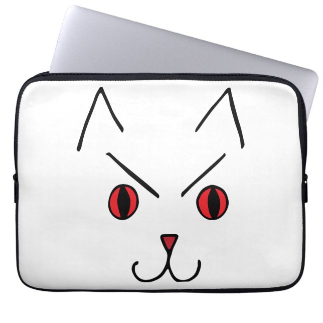 Angry Demon Cat Laptop Sleeve (Front)