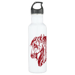 Angry Devil Horse in Red and Pick Your Background 710 Ml Water Bottle