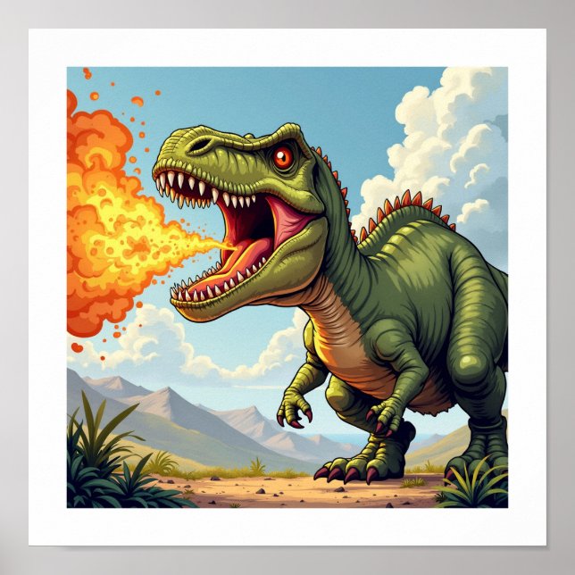 Angry Dinosaur Poster (Front)